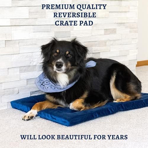 Pet Dreams Dog Crate Pad - Washable Kennel Mat, Crate Pads for Dog Cages, Non-Toxic, Flat Indoor Cat Bed, Fits iCrate 18, 24, 30, 36, 42, 48 Inches (Dark Blue, XXL, 48 Inch) - Image 2