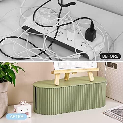 FABROK Cable Management Box, Power Strip Holder, Large, Green - Image 4