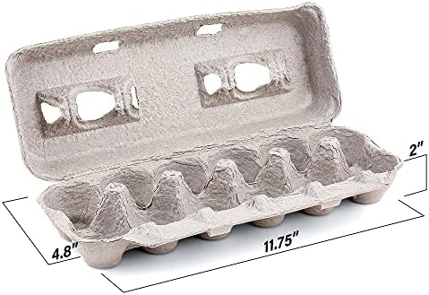 MT Products Blank Natural Pulp Egg Cartons Holds Up to Twelve Eggs 11.50" x 4.2" x 1.25" - Perfect for Chicken Farm (Pack of 15) - Made in the USA - Image 3
