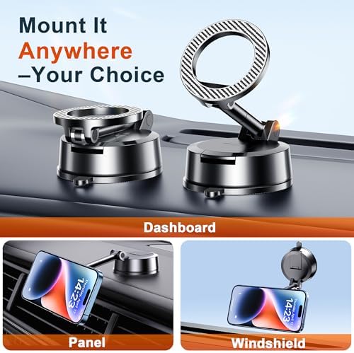 Qifutan for MagSafe Dash Mounted Holders Phone Holders for Your Car Phone Mount for Car Windshield Dashboard Universal Desk Mounts Hands Free Automobile Cell Phone Holder Fit for iPhone Smartphone - Image 3