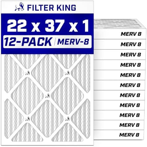 Filter King 22x37x1 Air Filter MERV 8, AC Furnace Filters (12-Pack) by FilterKing