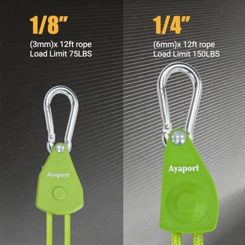 Ayaport Adjustable Rope Hanger, 1/8" Grow Light Hanger, 4 Pack - Image 4