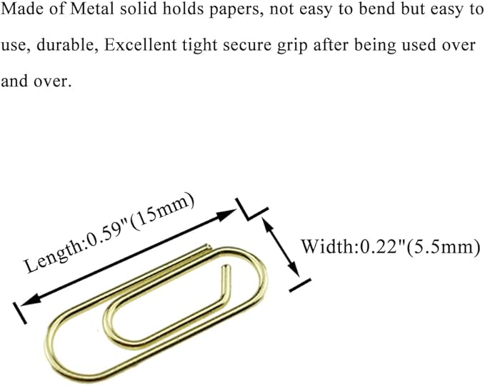 HAHIYO Paper Clips Sturdy 0.59 inches Length 50 Pack Mini Paperclips Heavy Duty - Image 2