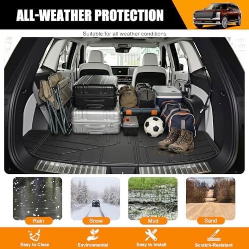 Cargo Mat Compatible with 2026 Hyundai Palisade Cargo Liner Trunk Liner Seatback Protector for Hyundai Palisade Accessories(26 Palisade) - Image 4