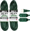 Iron Forge Cable 16 Gauge Green Indoor Extension Cord, 20 Ft - SJT by IronForgeCable