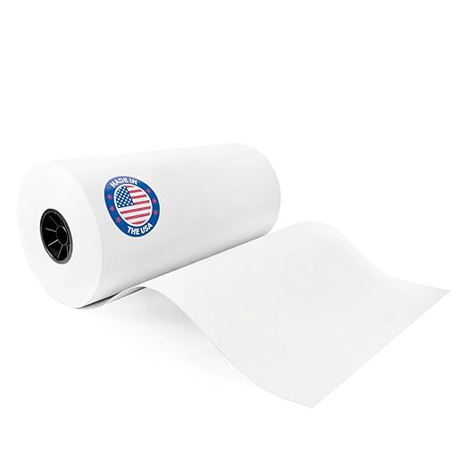 White Kraft Paper Roll 18" x 8640" by IDLPackaging