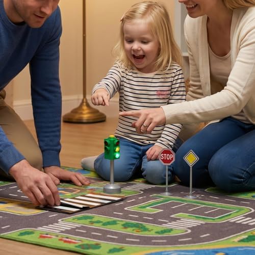 TOYANDONA Traffic Signs Toy Set Multicoloured Road Light Stop Safety Traffic Maker Crosswalk Signal Toy for Kids Birthday Education Gifts - Image 7