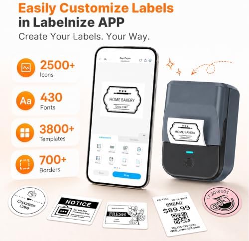 PM240 Label Maker Machine with 3 Tapes, Label Printer Blue, Set 2 - Image 2