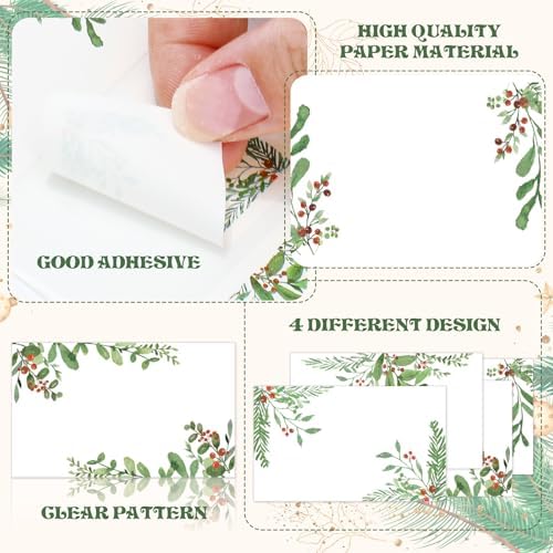 Whaline Christmas Direct Thermal Labels Xmas Holly Berry Coding Label Stickers Self-Adhesive Thermal Label Printer Decals for Xmas Party Business, 500Pcs - Image 3