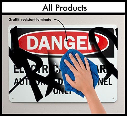 SmartSign “Notice - Safety Glasses, Hearing Protection, Safety Shoes Required Beyond This Point” Label | 7" x 10" Laminated Vinyl - Image 2