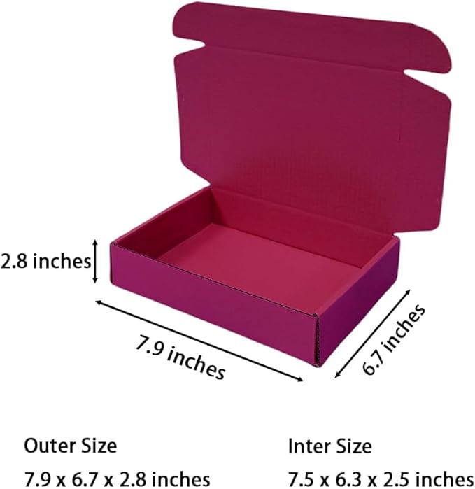 50 Pcs 7.9 x 6.7 x 2.8 inches Large Size Corrugated Cardboard Gift Boxes - Image 2