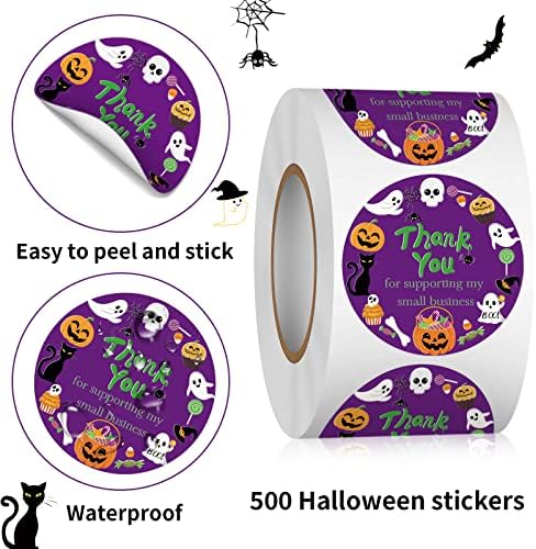 Heyfibro 500 PCS 1.5 Inch Thank You Stickers for Small Business, Baking, Gifts, Envelopes, Weddings (Halloween) - Image 3