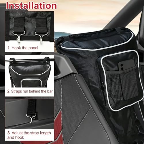 UTV Center Seat Storage Bag for John Deere Gator Worksite XUV835 2022–2026, Waterproof UTV Cab Organizer with Multi-Pockets, Durable Seat Console Bag for UTV Cab Accessories - Image 4