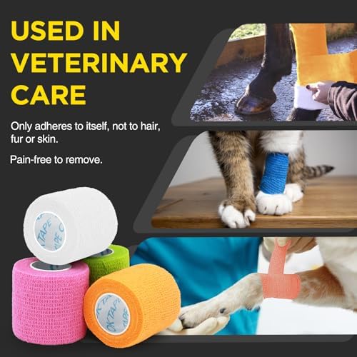 OK TAPE 12 Rolls Self Adhesive Bandage Wrap, Cohesive Elastic Athletic Tape - Image 4
