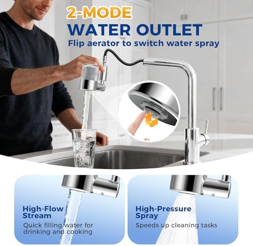 KLLEYNA Pull Down Faucet Filter 720 Swivel,99% Chlorine Reduce,NSF/ANSI 372 - Image 4