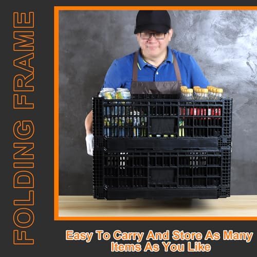Collapsible Storage Bin Container，52 Liter Transfer heavy duty plastic storage box , Versatile Storage Basket milk crates (2) - Image 2