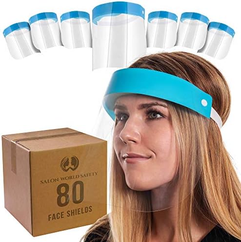 Salon World Safety 80 Protective Full Face Shields (8 Packs of 10) by TCPGlobal
