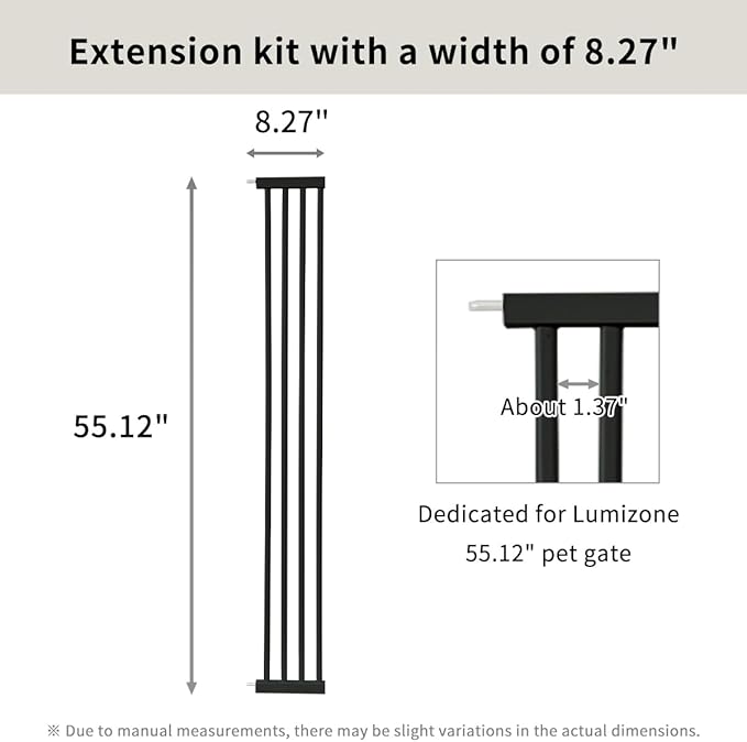 Lumizone Extra Tall Cat Gate Extension Kit 55.12" High Pressure Mounted 2025 - Image 3