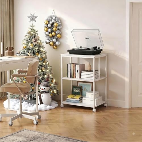 EMERIT 3-Tier Printer Stand for Laser/Inkjet/All-in-One - 23.6x18.9x31.5 Heavy Duty Cart w/Adjustable Shelves & Lockable Wheels, Storage for Scanner/Fax/Supplies - Industrial Home & Office - Image 5