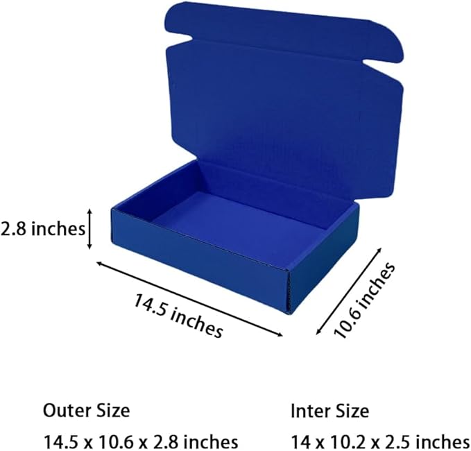 20 Pcs 14.5 x 10.6 x 2.8 inches Corrugated Cardboard Gift Boxes Recyclable - Image 2