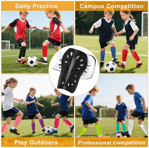 2 Pairs Shin Guards Soccer for Kids,Shin Pads Extra Lightweight Breathable Slide in Shin Guard for Football Training Match Outdoor Activities Protective Slip-in Shin Guards for Boys Girls - Image 6