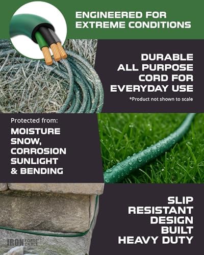 Iron Forge Cable 16 Gauge Heavy Duty Green Extension Cord, 20 Ft - SJTW - Image 4