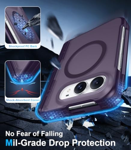 Temdan Magnetic for iPhone Duo Case Ultra Fold with Hidden Stand, Purple - Image 4