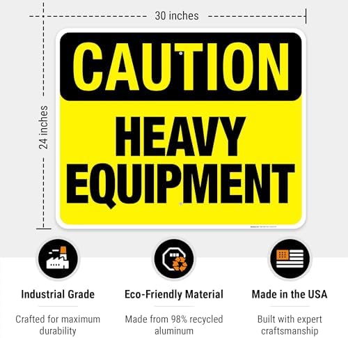 Heavy Equipment Sign, OSHA Caution Sign, - Image 3