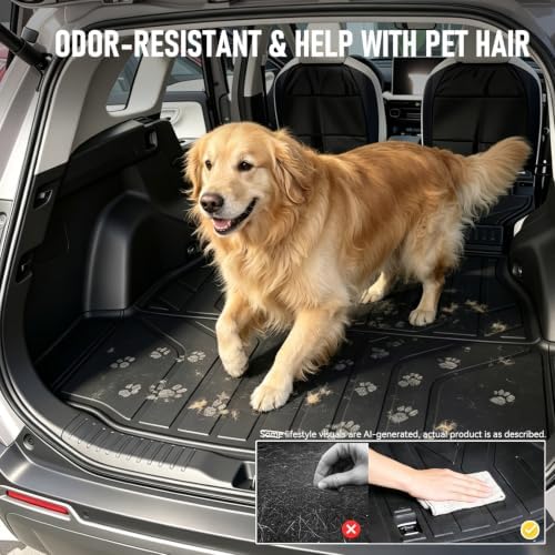 Prosheve Cargo Trunk Mat with Backrest Mats for 2026 Toyota RAV4 PHEV,All Weather Protection TPE Custom Fit Cargo Liner Telluride Accessories,Black - Image 7