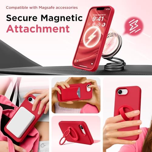 GolbinBox Magnetic for iPhone 17e/16e Case, Silicone Cover, Red - Image 4