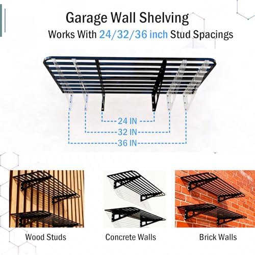 Garage Wall Shelving 2-Pack 2x4ft Garage Shelving（24-inch-by-48-inch） - Image 6