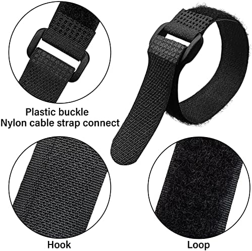 30pcs Reusable Cable Ties 12 Inch - Hook and Loop Cinch Straps for Wire Management - Heavy Duty Cord Organizer & Wire Ties for Electronics, PC, Home & Office - Image 3