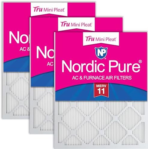 Nordic Pure 18x20x1 Tru Mini Pleat MERV 11 AC Furnace Air Filters 3 Pack by NordicPure