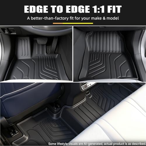 Floor Mats & Cargo Liner for 2026 Toyota RAV4 PHEV(Suitable for Plug-in Hybrid), All Weather TPE Custom Fit Floor Mat Set with Waterproof Anti-Slip Protection,Accessories for 2026 RAV4 PHEV - Image 3