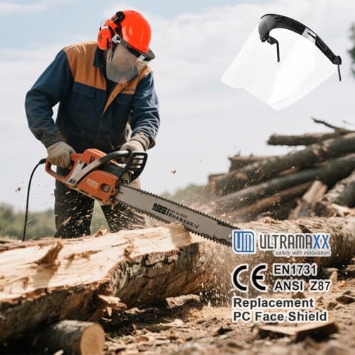 UM ULTRAMAXX 6-in-1 Chainsaw Helmet with Face Shield and Hearing Protection Ear Muffs, Forestry Safety Hard Hat Kits, ANSI Z89.1 Approved Certified Arborist Helmet - Image 6