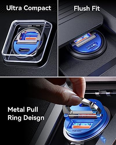 MRGLAS 90W USB C Car Charger Fast Charging [Invisible & All Metal Design] - Image 4