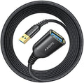 AINOPE 2 Pack USB Extensions Cable High Speed USB 3.0 Extension Cord Type A Male to Female Sturdy Braided Material Fast Data Transfer Compatible with USB Keyboard,Mouse,Flash Drive,Black,20FT+20FT by AINOPE10yearsforphoneaccessories