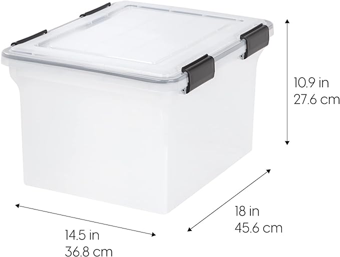 IRIS USA File Box WeatherPro File Organizer Plastic File Box - Image 4
