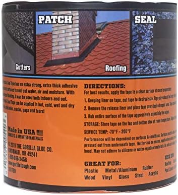 Gorilla Waterproof Patch & Seal Tape,Black Tape,4" x 10' - Permanent Weather Resistant Seal for Leaks and Repairs,(Pack of 16) - Image 3