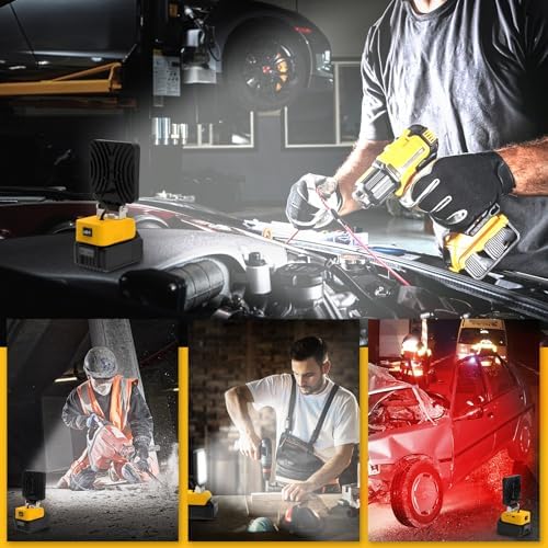 T-SUN 55W LED Cordless Work Light, Compatible with Dewalt 18V/20V Battery - Image 7