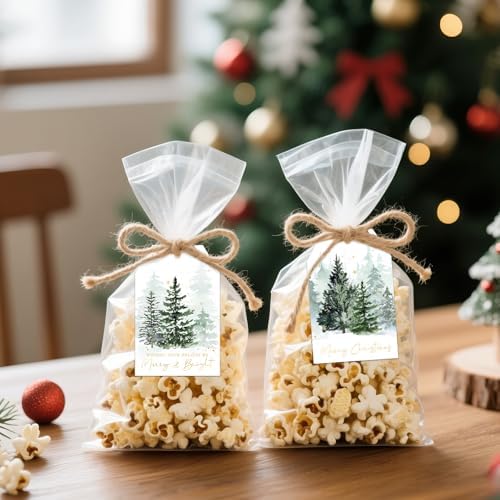 joycraft 50Pcs Christmas Gift Tags, 6 Styles Green Christmas Tree Tags - Image 6