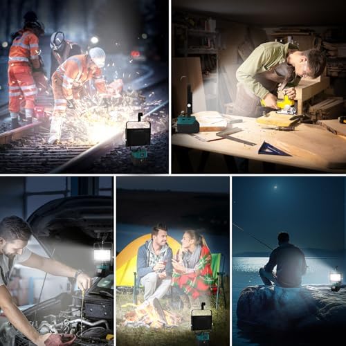 T-SUN 60W Work Light for 18V/20V Battery, Cordless Portbale Led Light - Image 6