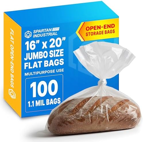 16" X 20" Open-End Flat Clear Poly Bags (100 Count) - 1.1 Mil by SpartanIndustrial