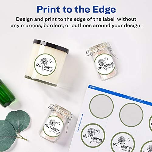Avery® Printable Round Labels, Sure Feed® Technology, 3/4" Diameter, Matte White, 800 Customizable Labels (4221) - Image 3