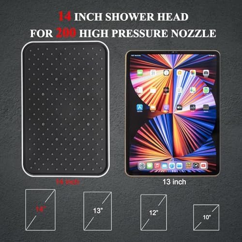 Tandem Shower Head with Filters-14'' Rainfall ShowerHead,Filtered Power Wash Handheld for Hard Water,High Pressure Output, Reduces Dry Itchy Skin, Improves Condition of Your Body, Hair - Image 4