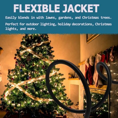 Indoor Outdoor Extension Cord 6 FT Waterproof, 16/3 Gauge Heavy Duty Black Extension Cords, 13A 1625W SJTW Extension Cord with 3 Prong Grounded Plug, Great for Tools, Lights, UL Listed. - Image 5