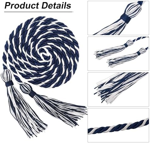 GraduationMall Graduation Honor Cord 68" NavyWhite - Image 3