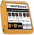 WHITEDUCK Canvas Tarp 18 oz. Heavy Duty Water Repellent UV Resistant, Rustproof Grommets, Industrial & Commercial Use Cloth Tarp (Cut Size: 8'x10', Finished Size: 7'6"x9'6", Tan) by WHITEDUCK