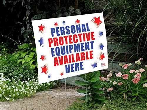 'Personal Protective Equipment Available' 18"x24" Double-Sided Currugated Plastic Outdoor Yard Sign | Stake Included | Made in The USA - Image 2