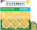 Filterbuy 12x12x1 Air Filter MERV 11 Pet & Allergy Defense (4-Pack) by Filterbuy